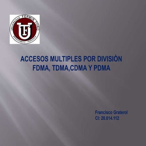 Acceso multiple de division FDMA, TDMA,CDMA Y PDMA
