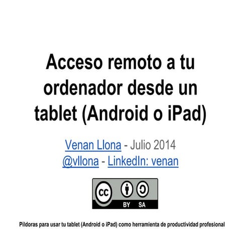 Acceso remoto a tu ordenador desde un tablet Android o iPad #productividad #i...