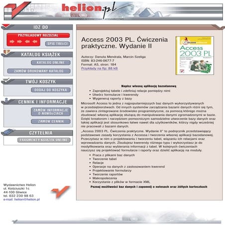 Access 2003 PL. Ćwiczenia praktyczne. Wydanie II