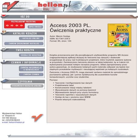 Access 2003 PL. Ćwiczenia praktyczne