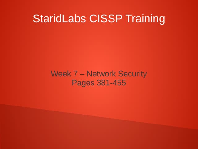 CISSP Week 7