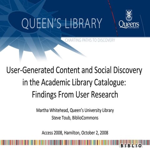 User-Generated Content and Social Discovery in the Academic Library Catalogu...