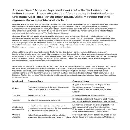 Access Bars versus Keys Methoden Vergleich | PDF