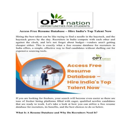 Access Free Resume Database Hire Indias Top Talent Now