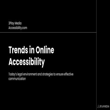 Trends in Online Accessibility