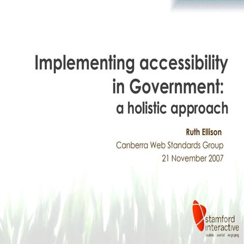 Accessibility In  Government    W S G    Nov 2007