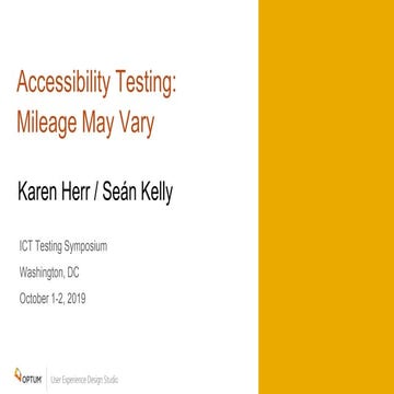 Accessibility Testing: Mileage May Vary