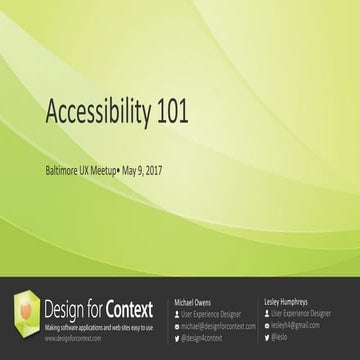 Accessibility 101