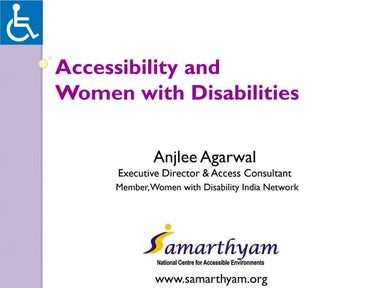 Accessibility and women with disabilities 2013