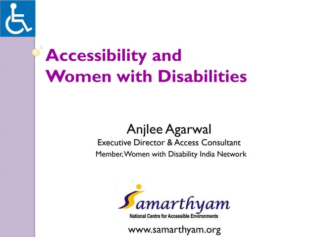 Accessibility and women with disabilities 2013