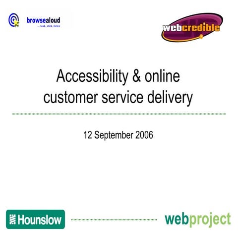 Accessibility & Online Customer Service Delivery