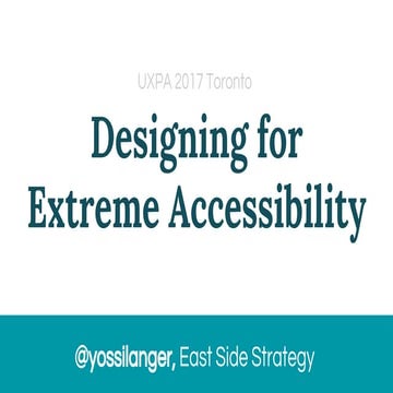 Accessibility for AAC—toronto uxpa int'l
