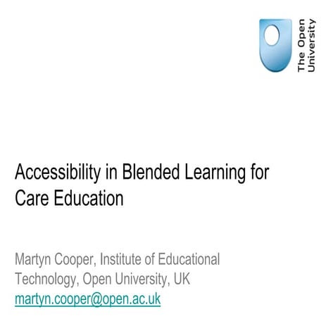 Accessibility in blended learning in care education (final)