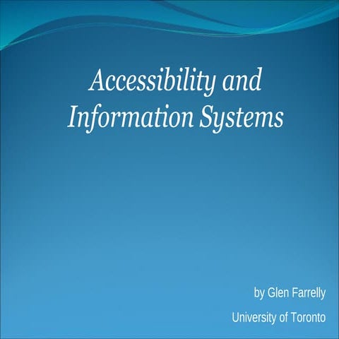 Accessibility and Information Systems | PPT