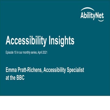 Accessibility insights with the BBC