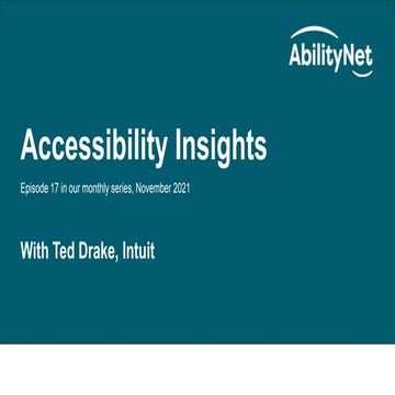 Accessibility Insights with Ted Drake of Intuit