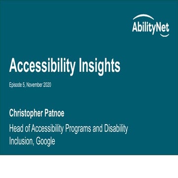Accessibility Insights with Google November 2020