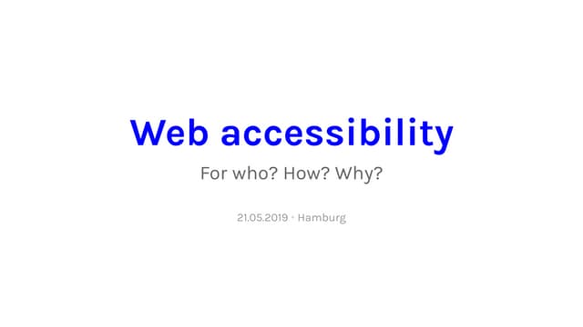 Introduction to Web Accessibility