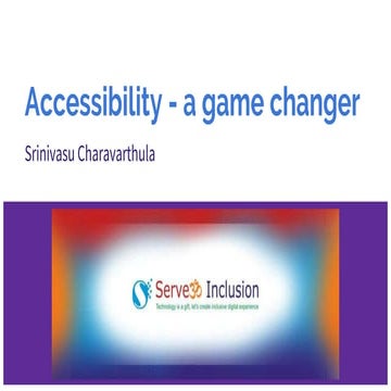 Accessibility - a game changer