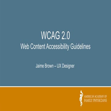 Accessibility (WCAG) Draft 1
