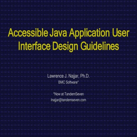 Accessible Java Application User Interface Design Guidelines | PPT