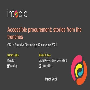 Accessible procurement: Stories from the trenches