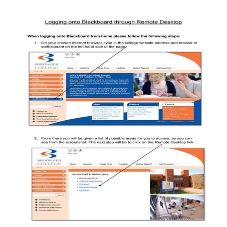 Accessing blackboard from home