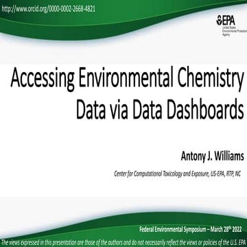 Accessing Environmental Chemistry Data via Data Dashboards