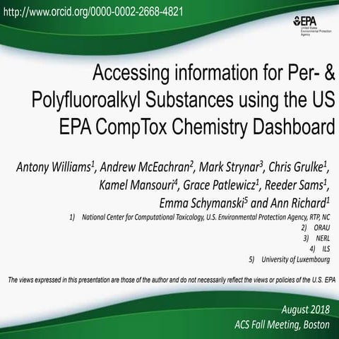 Accessing information for Per- & Polyfluoroalkyl Substances using the US EPA ...