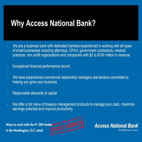 Why Access National Bank 2012