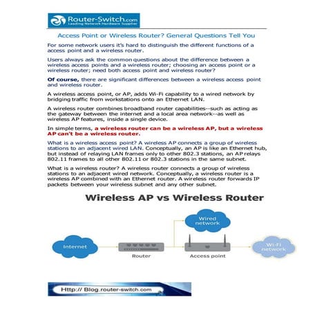 Access point or wireless router general questions tell you