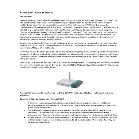 Access point(ventajas y desventajas)