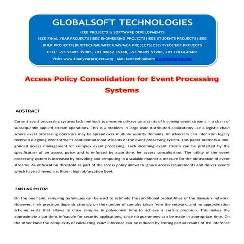 Access policy consolidation for event processing systems
