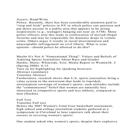 Access ReadWritePolicy Recently, there has been considerable .docx