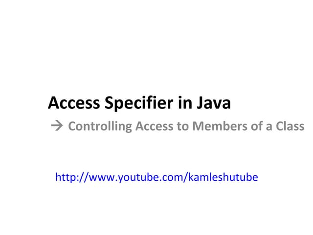 Access specifier in java