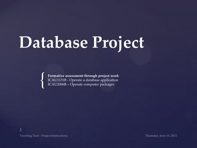 MS Access teaching powerpoint tasks