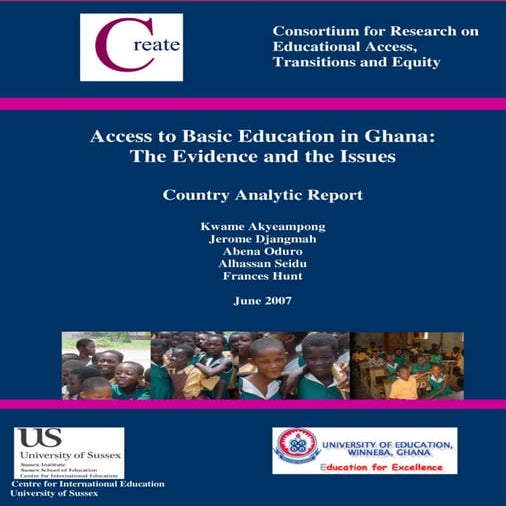 Access to basic education in ghana | PDF