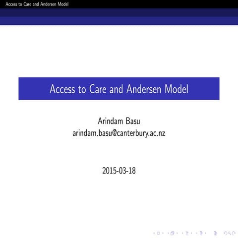 Access to Health Care and Andersen Model