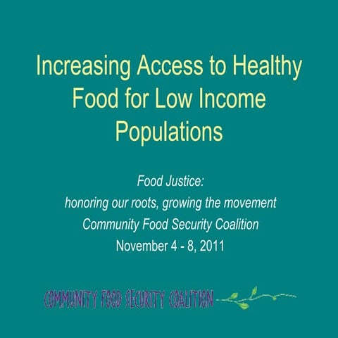Access to Healthy Food for Underserved Populations