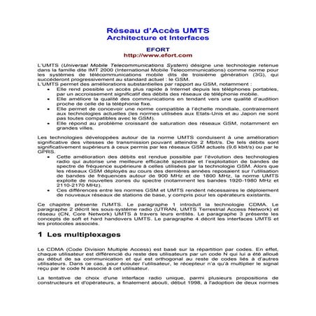 Acces umts efort