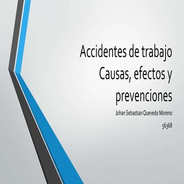 Accidentes de trabajo causas, efectos y prevenciones