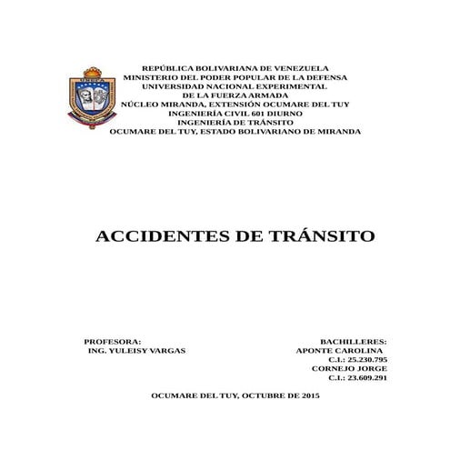 ACCIDENTE DE TRANSITO