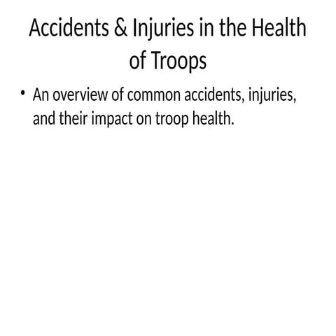 Comprehensive Overview of Accidents, Injuries, and Health Risks in ...