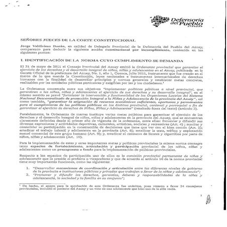 Acción Por Incumplimiento Ordenanza Provincial Azuay 