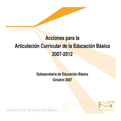 ACCIONES PARA LA ARTICULACION CURRICULAR RIEB