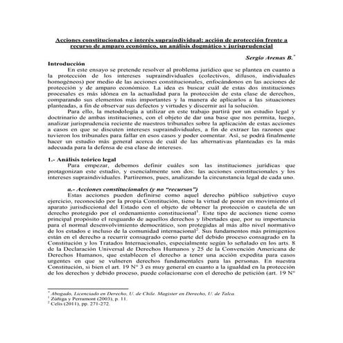 Acciones constitucionales e interés colectivo