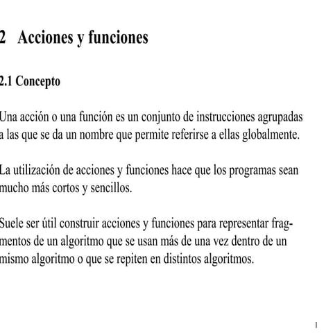 Acciones funciones