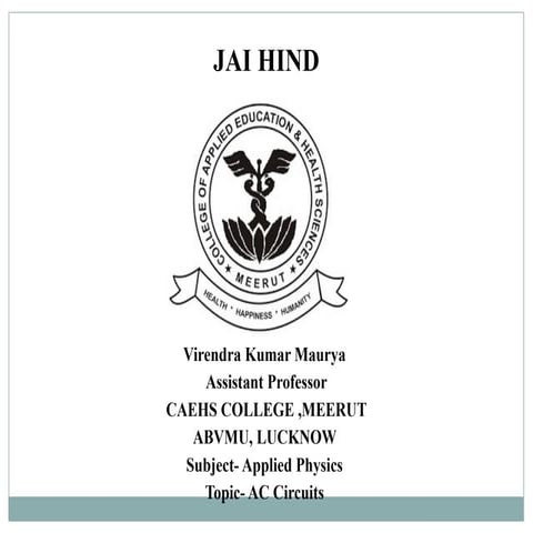 AC circuits, resistor, inductor, capacitor