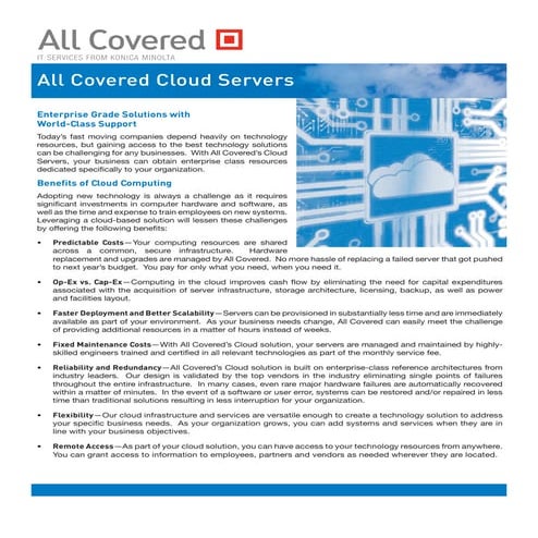 Ac cloud servers literature for presentation