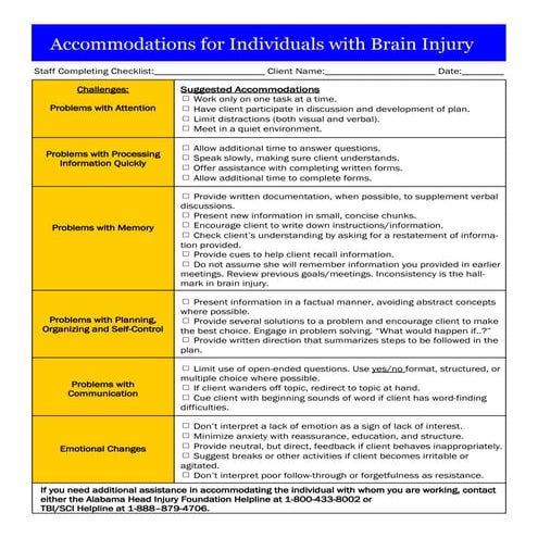 Accommodations   Checklist